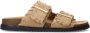 Sacha Dames Beige suède slippers met goudkleurige buckles - Thumbnail 2