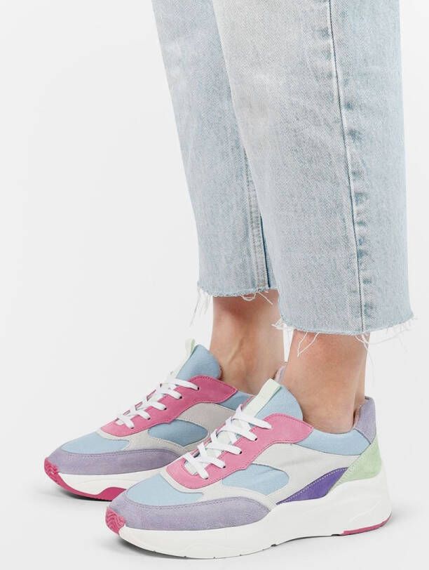 Sacha Dames Blauwe multicolor suède sneakers