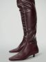 Sacha Dames Bordeaux hoge stretch laarzen met kitten heel - Thumbnail 4