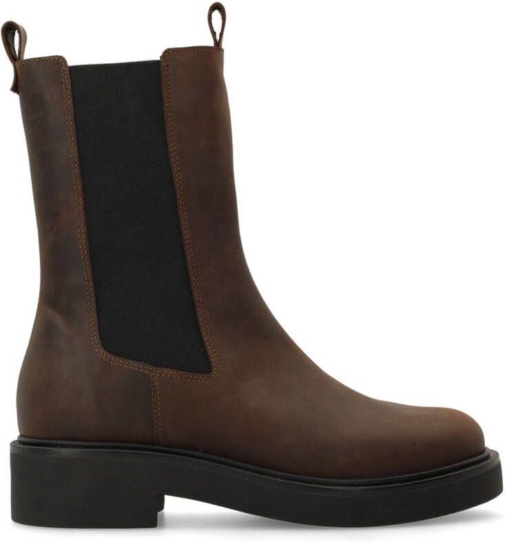 Sacha Dames Bruine leren chelsea boots