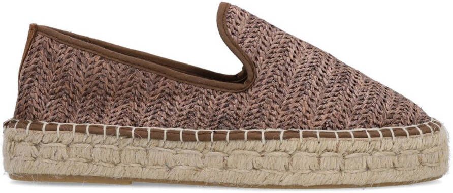 Sacha Dames Bruine raffia espadrilles