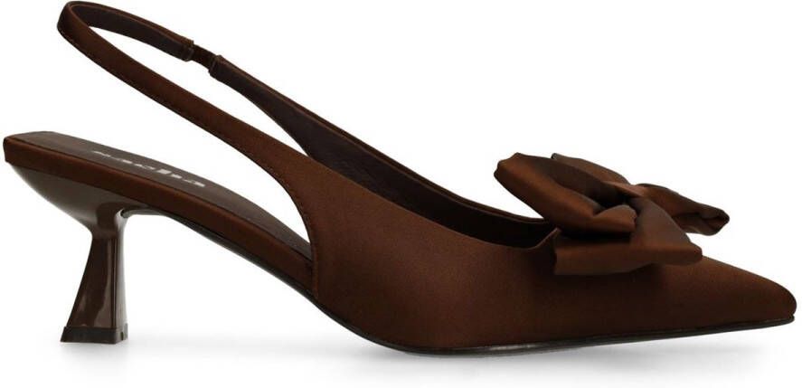Sacha Dames Bruine slingback pumps met strik