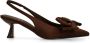 Sacha satijnen slingback pumps met strik bruin - Thumbnail 2