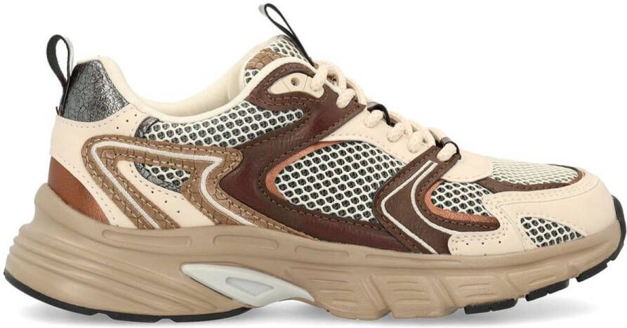Sacha Dames Bruine sneakers met multicolor details