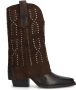 Sacha Dames Bruine suède western laarsjes met studs - Thumbnail 2