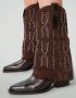 Sacha Dames Bruine suède western laarsjes met studs - Thumbnail 2