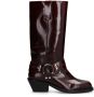 Sacha Dames Burgundy leren biker boots - Thumbnail 2