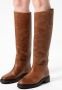 Sacha Dames Cognac hoge leren laarzen - Thumbnail 2