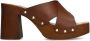 Sacha Dames Cognac leren muiltjes met plateau hak - Thumbnail 2