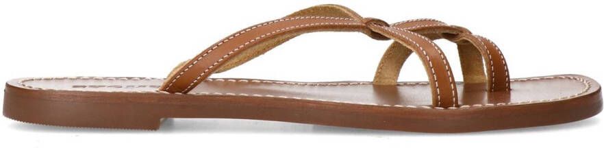 Sacha Dames Cognac leren slippers