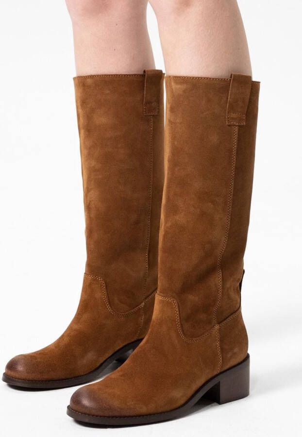 Sacha Dames Cognac suéde hoge laarzen met hak - Foto 2