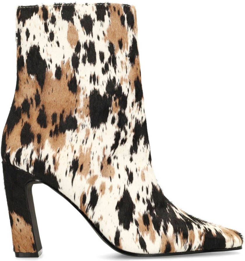Sacha Dames Cow print enkellaarsjes met hak
