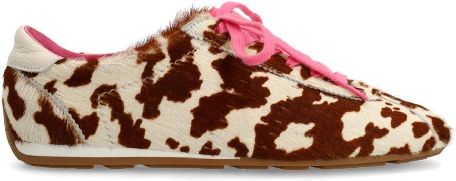 Sacha Dames Cow print sneakers met roze veters