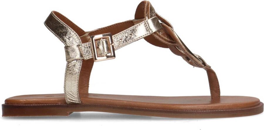 Sacha Dames Gouden leren sandalen