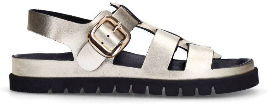 Sacha Dames Gouden leren sandalen