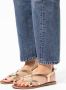 Sacha Dames Goudkleurige leren sandalen met gekruiste bandjes - Thumbnail 2