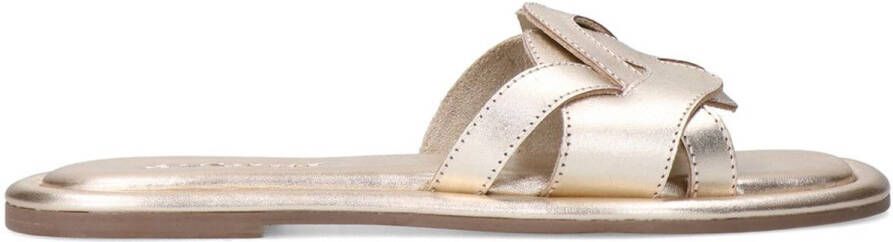 Sacha Dames Gouden leren slippers
