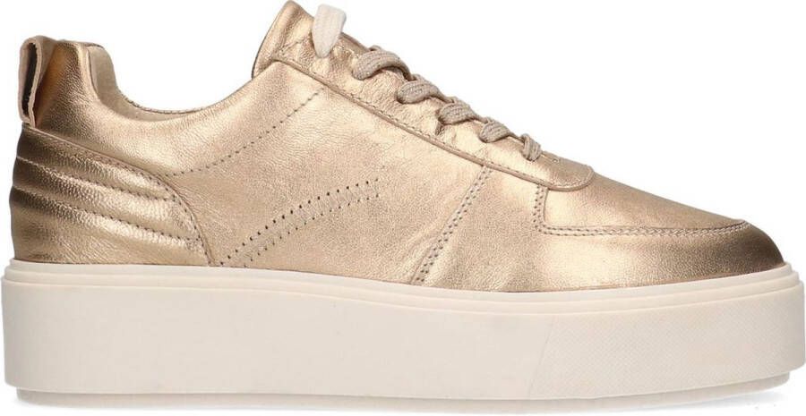 Sacha Dames Gouden metallic leren sneakers