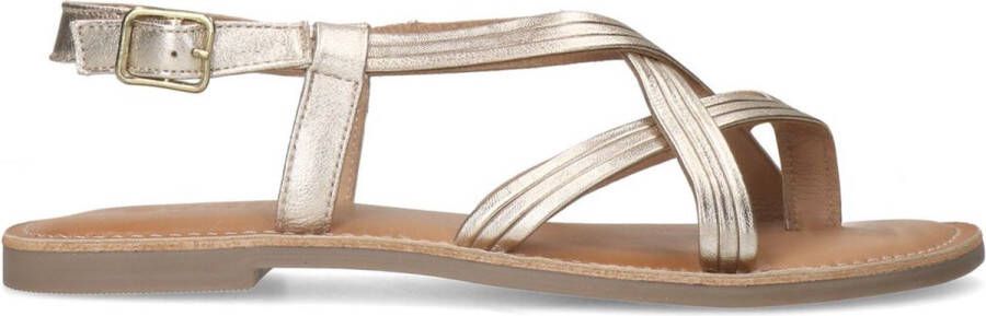 Sacha Dames Gouden sandalen met gekruiste bandjes
