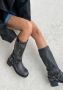 Sacha Dames PRE-ORDER Greywashed buckle biker boots - Thumbnail 4