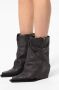 Sacha Dames Greywashed leren western enkellaarsjes met flap - Thumbnail 2