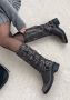 Sacha Dames PRE-ORDER Greywashed multi buckle biker boots - Thumbnail 1