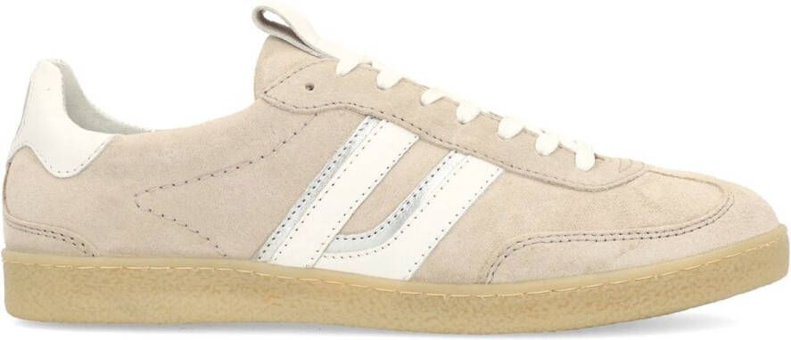 Sacha Dames Grijze suède sneakers met witte details