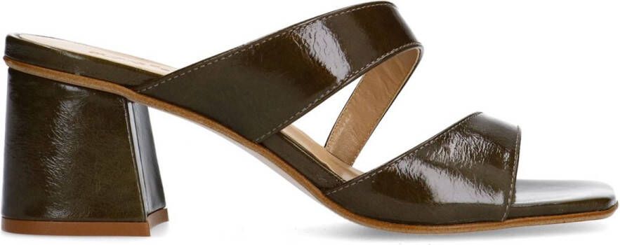 Sacha Dames Groene lakleren sandalen met hak