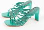 Sacha Dames Groene metallic hak sandalen met bandjes - Thumbnail 2
