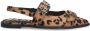 Sacha leren slingback loafers met panterprint en strass beige zwart - Thumbnail 5