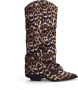 Sacha cowboylaarzen met flap en panterprint cognac zwart - Thumbnail 2