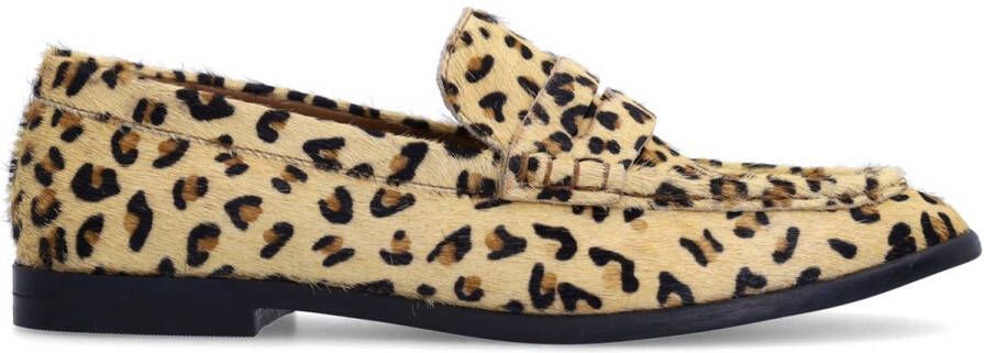 Sacha Dames Leopard leren loafers