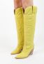 Sacha Dames Limegroene hoge leren cowboylaarzen - Thumbnail 4