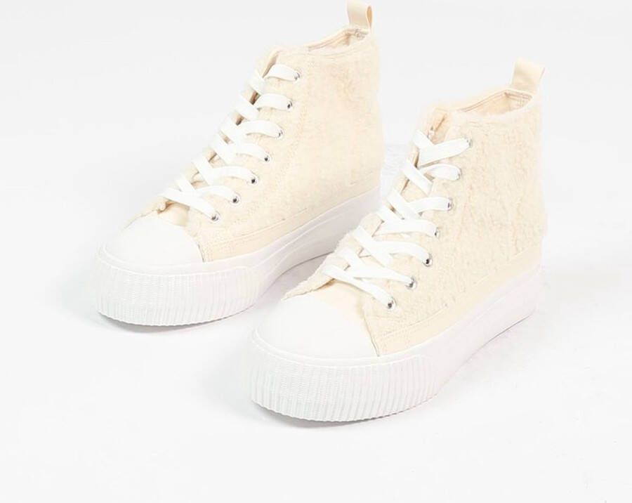 Sacha Dames Off white hoge teddy sneakers