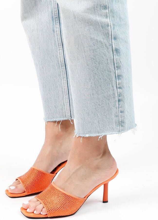 Sacha Dames Oranje muiltjes met strass