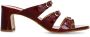 Sacha Dames Rode leren sandalen met hak en gespen - Thumbnail 2