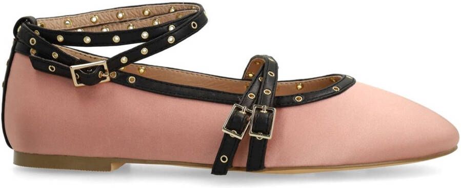 Sacha Dames Roze ballerina's met gespen en bandjes