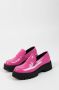 Sacha Dames Roze leren platform loafers - Thumbnail 1