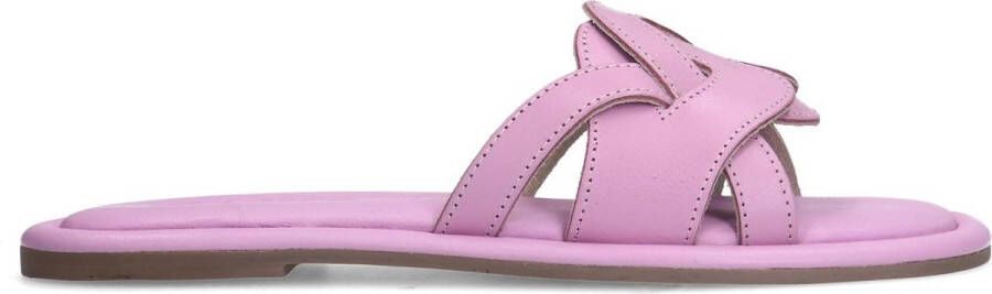 Sacha Dames Roze leren slippers