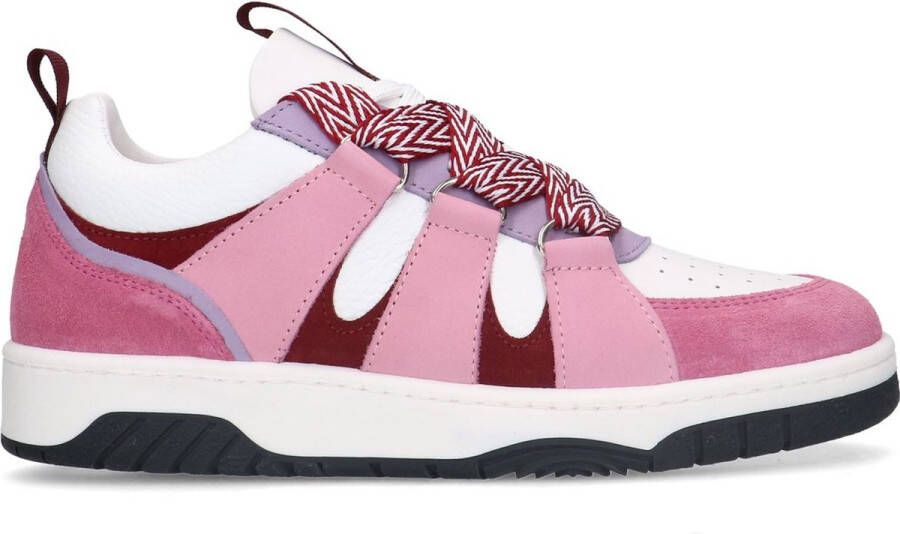 Sacha Dames Roze suède sneakers met chunky veters