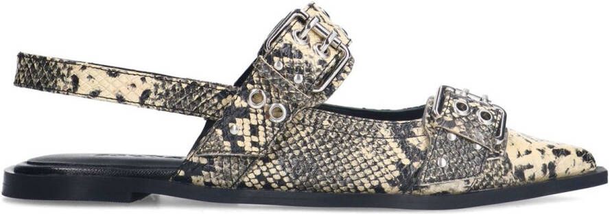 Sacha Dames Snake buckle slingbacks
