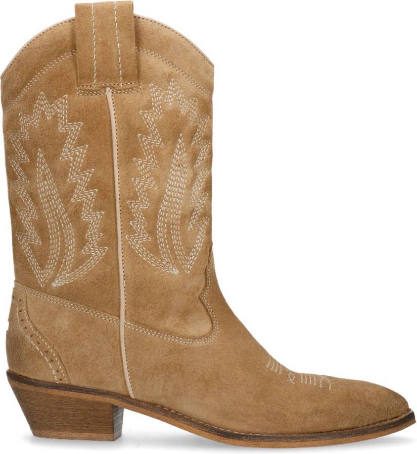 Sacha Dames Taupe suède cowboylaarzen