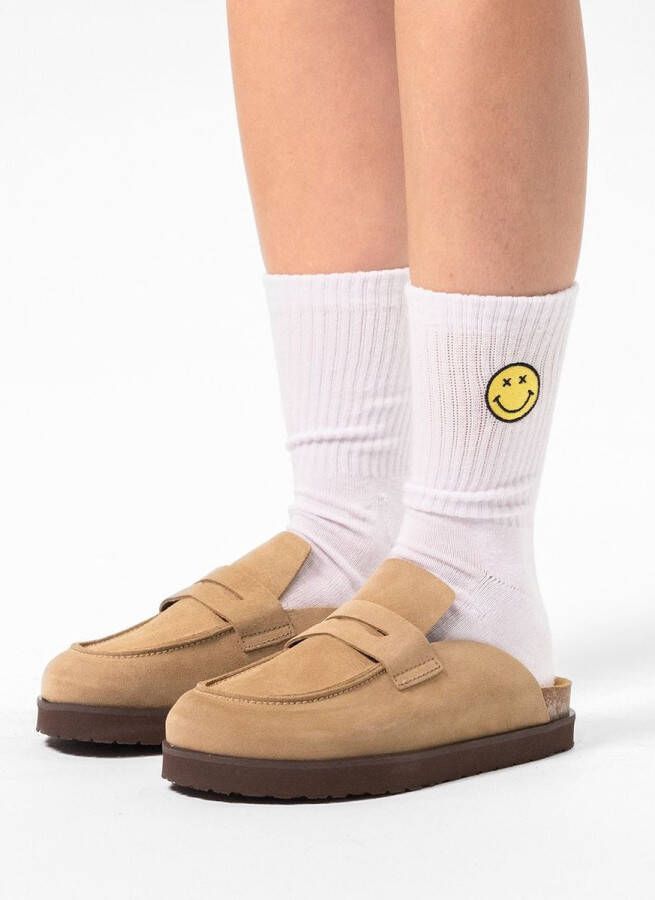 Sacha Dames Taupe suède instappers