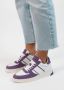 Sacha Dames Witte leren sneakers met paarse details - Thumbnail 1