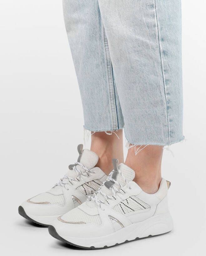 Sacha Dames Witte sneakers met goudkleurige details