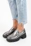 Sacha Dames Zilverkleurige metallic chunky loafers - Thumbnail 2