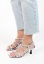 Sacha Dames Zilverkleurige metallic sandalen met trechterhak - Thumbnail 4