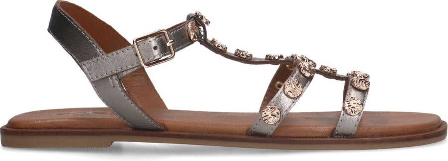 Sacha Dames Zilveren sandalen met goudkleurige details