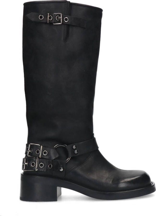 Sacha Dames PRE-ORDER Zwarte buckle biker boots - Foto 3