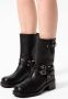 Sacha Dames PRE-ORDER Zwarte buckle biker enkelboots - Thumbnail 2